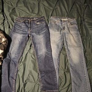 Mens 2 Pairs Jeans Size 33x30 Bootcut & Straight